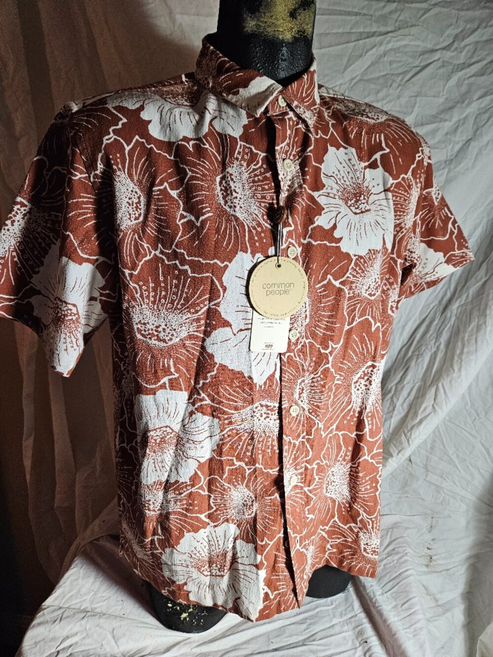 Common People Clothing Men's Floral Print Camp Shirt NEW Sz L Large - Picture 2 of 8